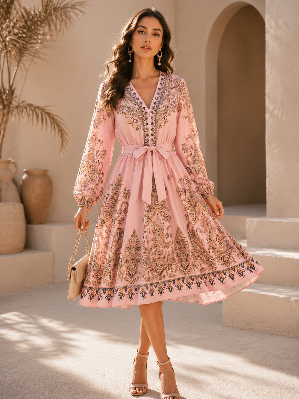 Blush Luxe Belted Satin Mini Dress