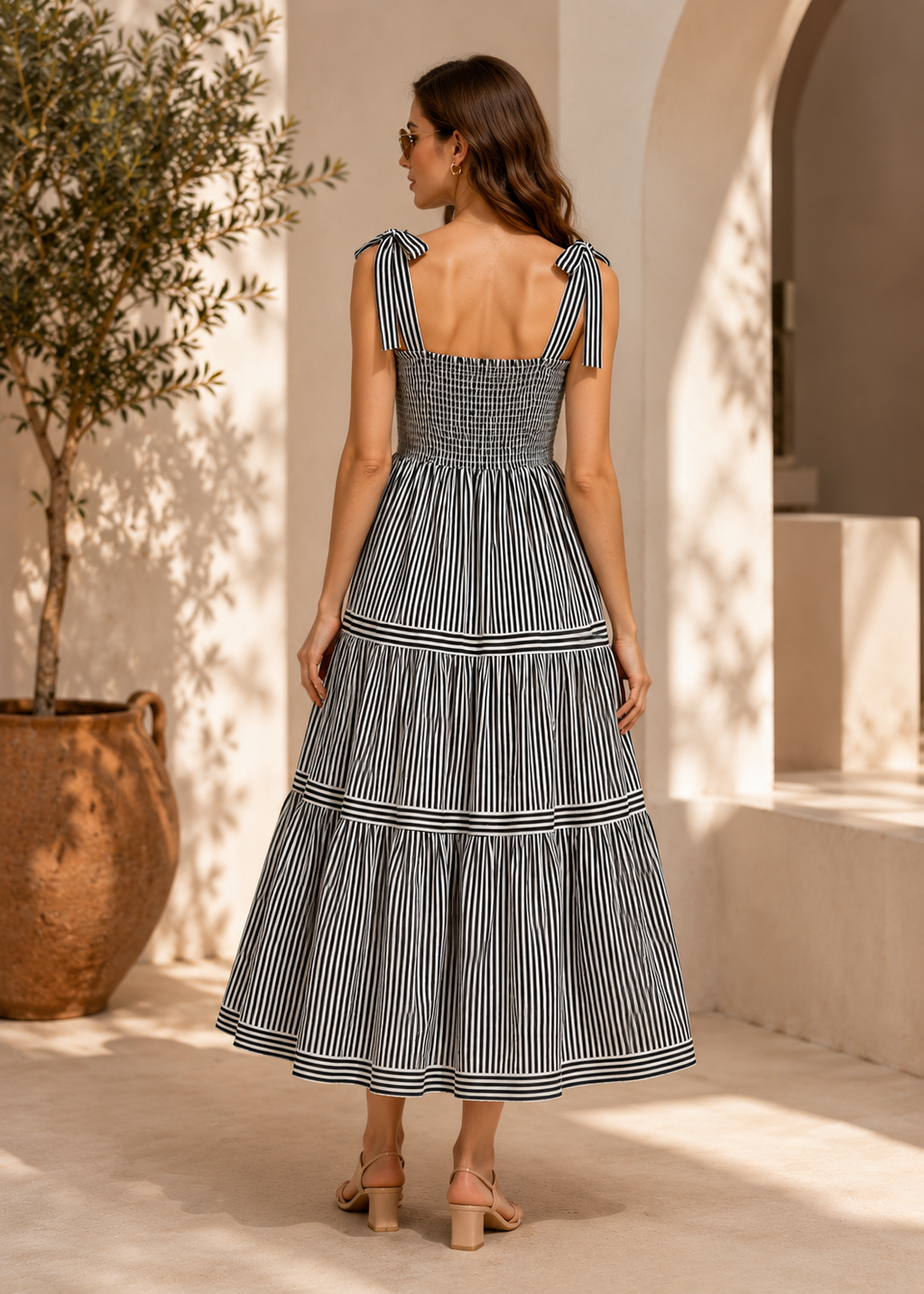 Timeless Stripe Flared Maxi Dress