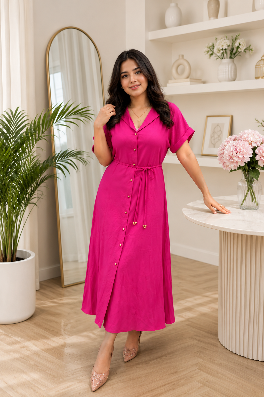 Pink Rayon Dress