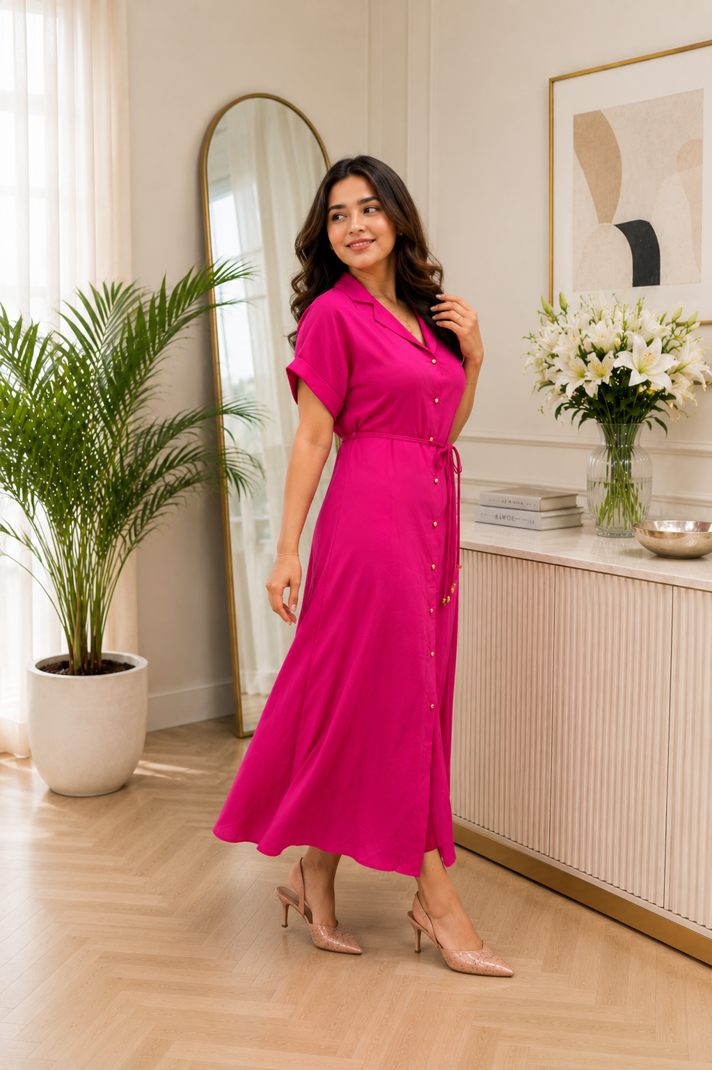 Pink Rayon Dress