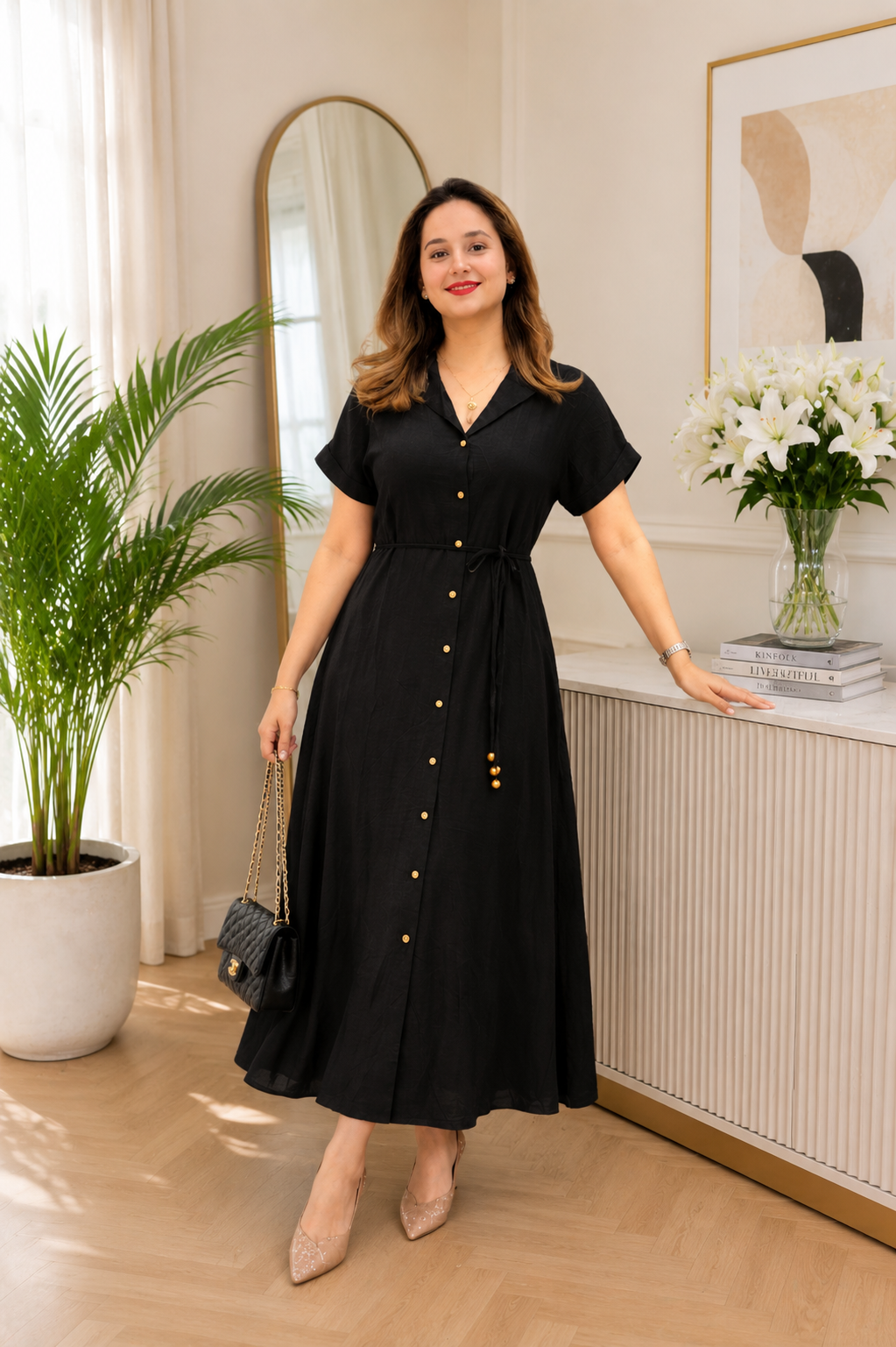 Black Rayon Maxi Dress
