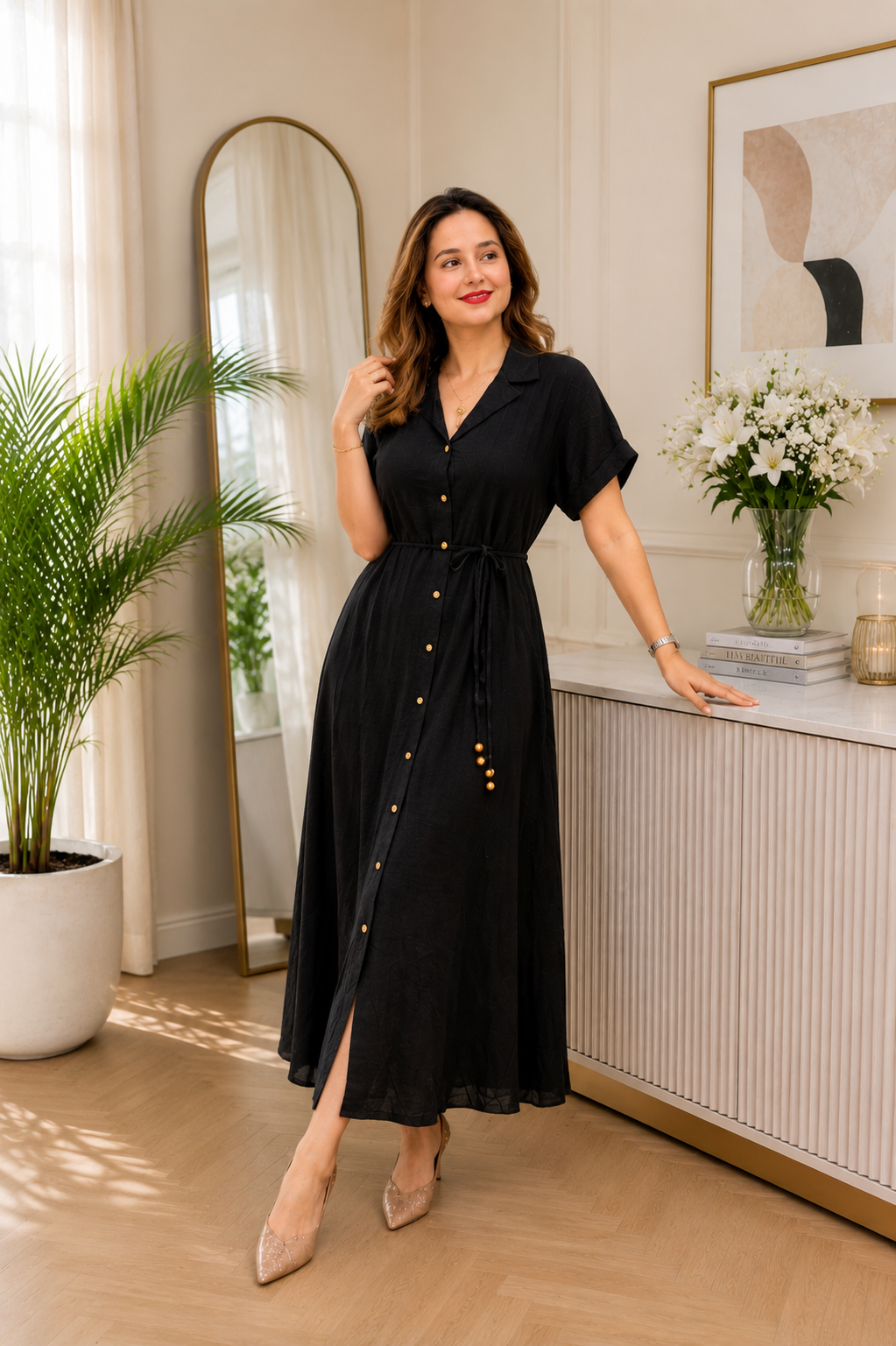 Black Rayon Maxi Dress