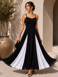 Monochrome Muse Colorblock Maxi Dress