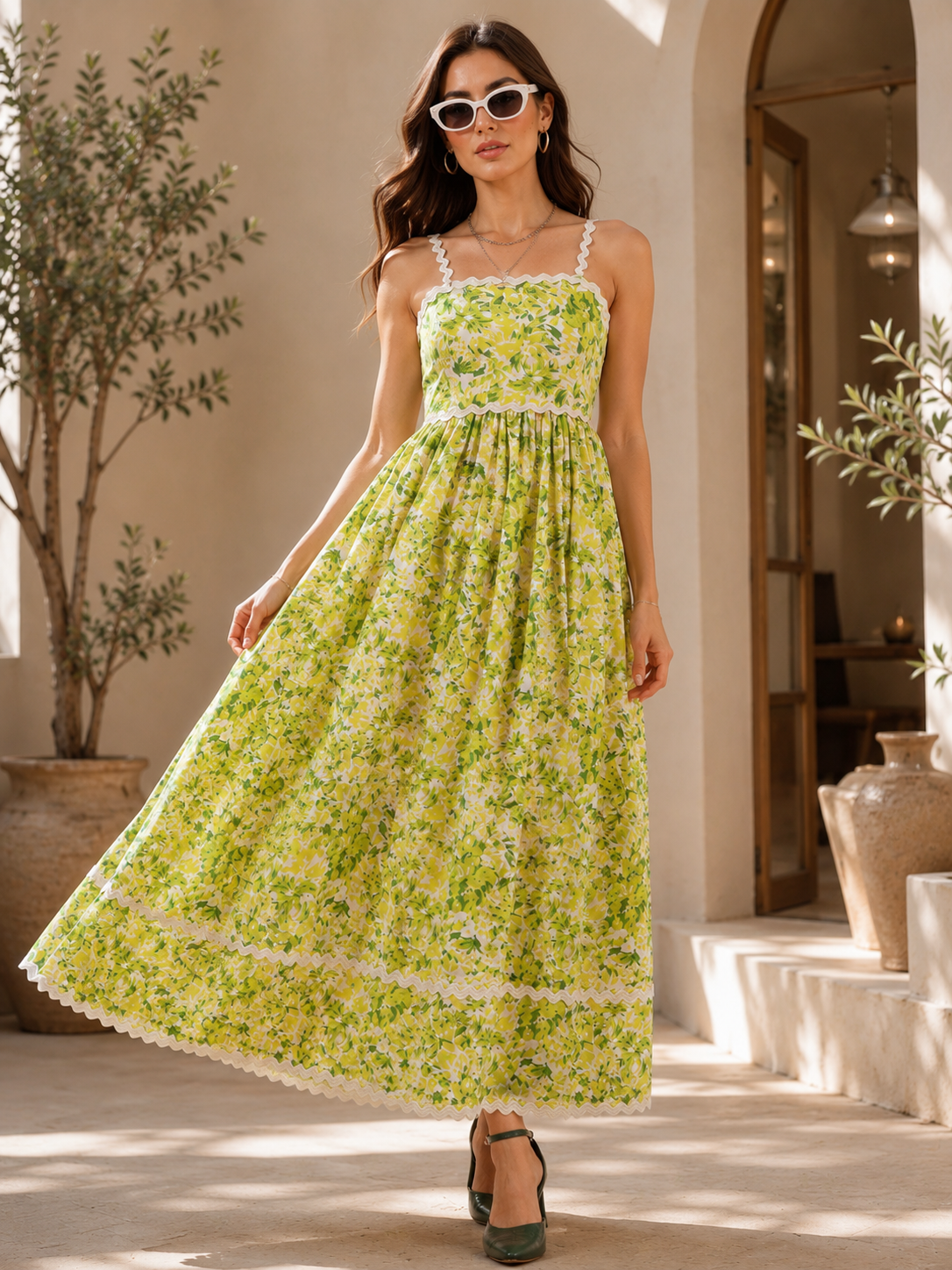Spring Glow Shoulder Strap Maxi Dress
