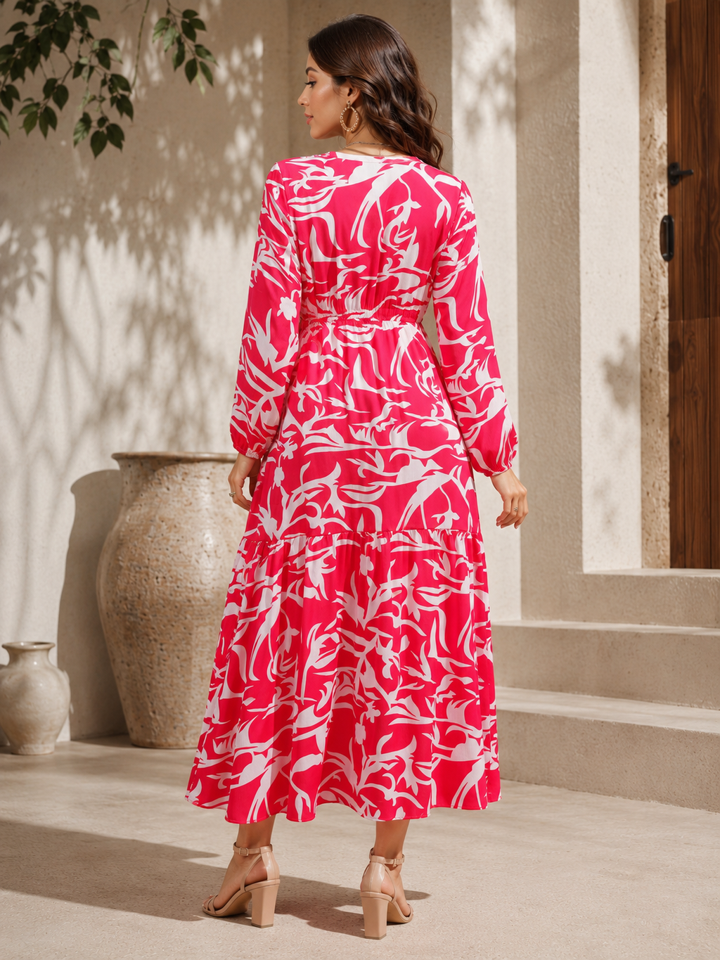 Pink Serenity Full-Sleeve Maxi Dress