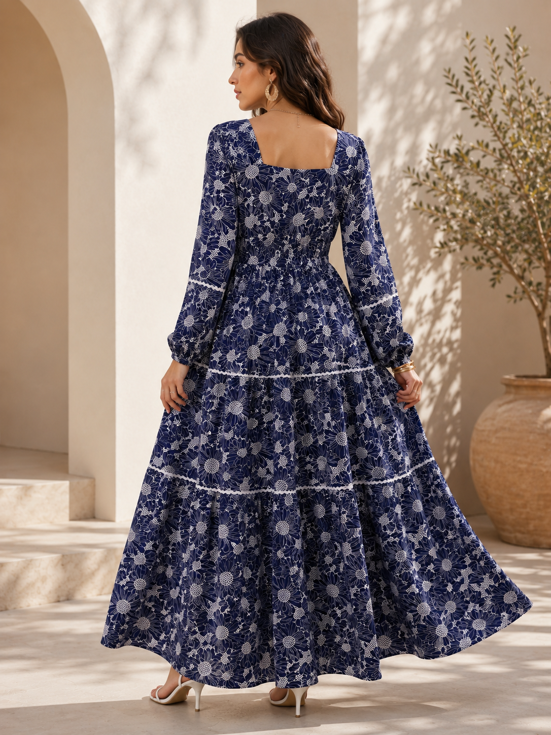 Floral Grace Fit & Flare Maxi Dress