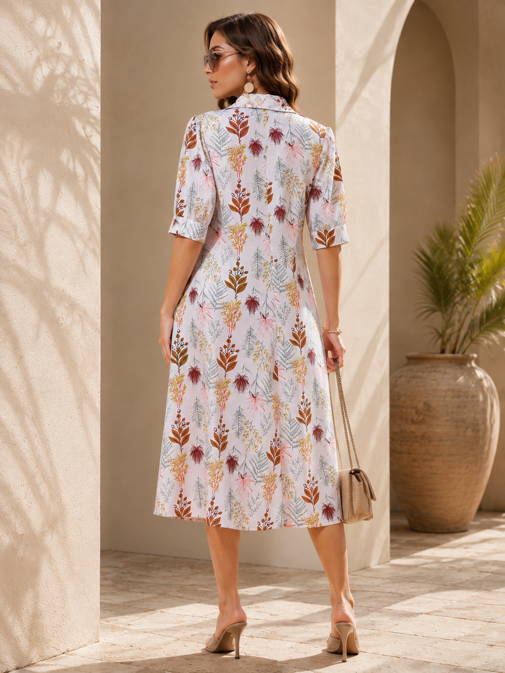 Timeless White Flared Midi Dress