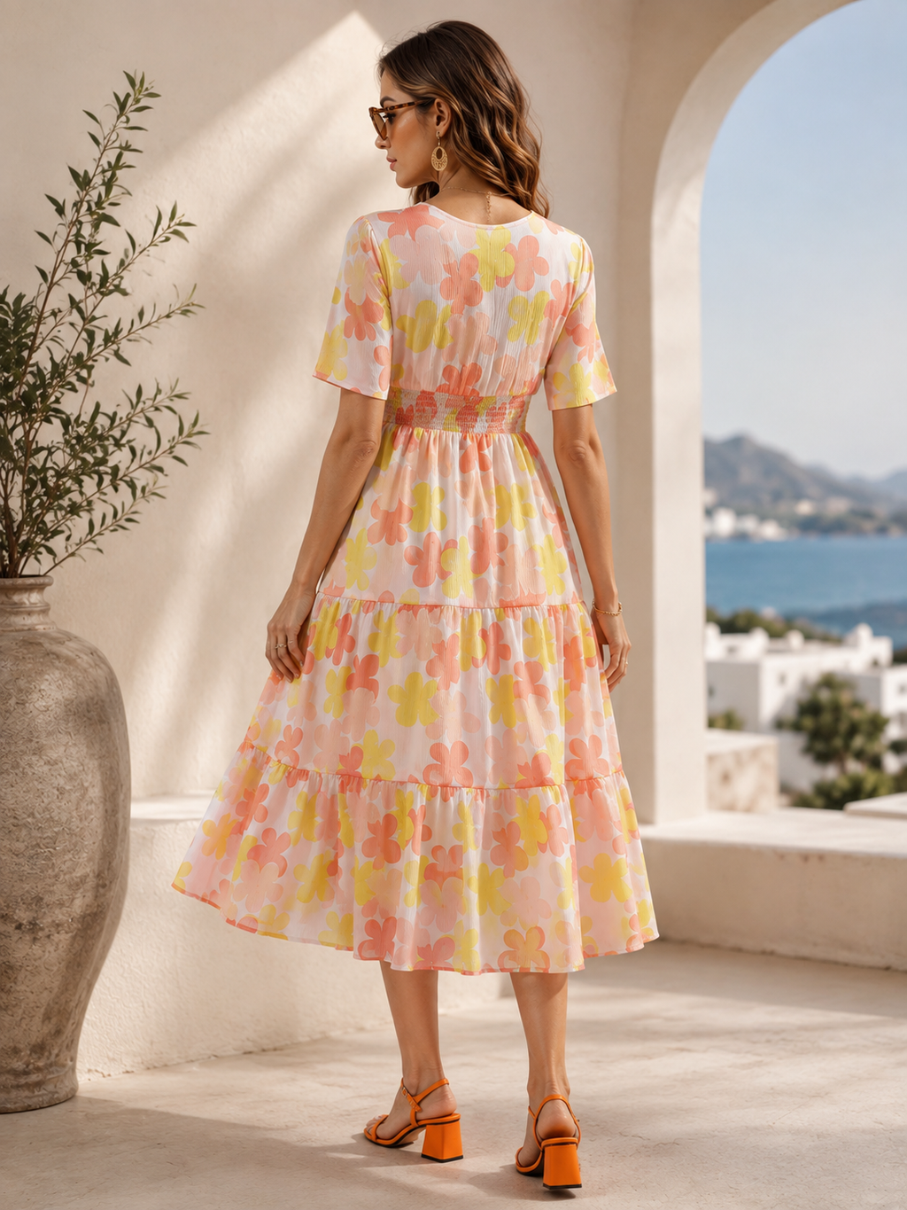 Spring Charm Fit & Flare Midi Dress