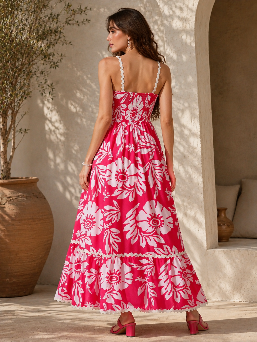 Blush Blossom Floral Strappy Maxi Dress
