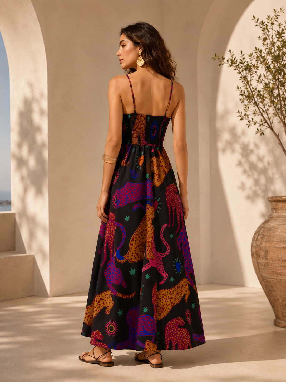Noir Wild Animal Print Maxi Dress