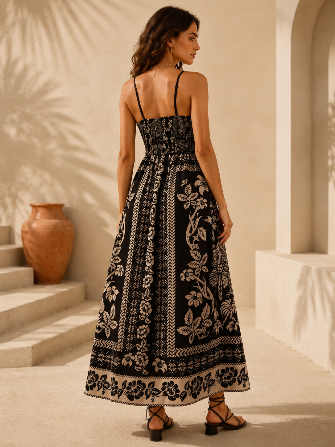 Black Blossom Floral Maxi Dress
