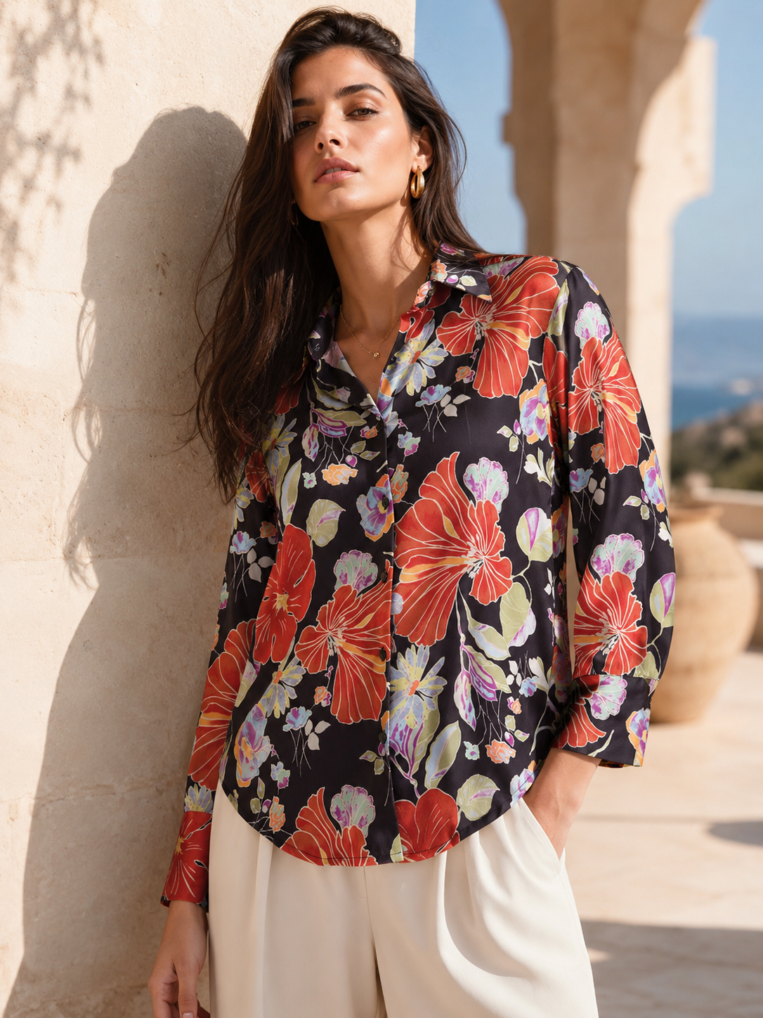 Midnight Bloom Floral Printed Shirt