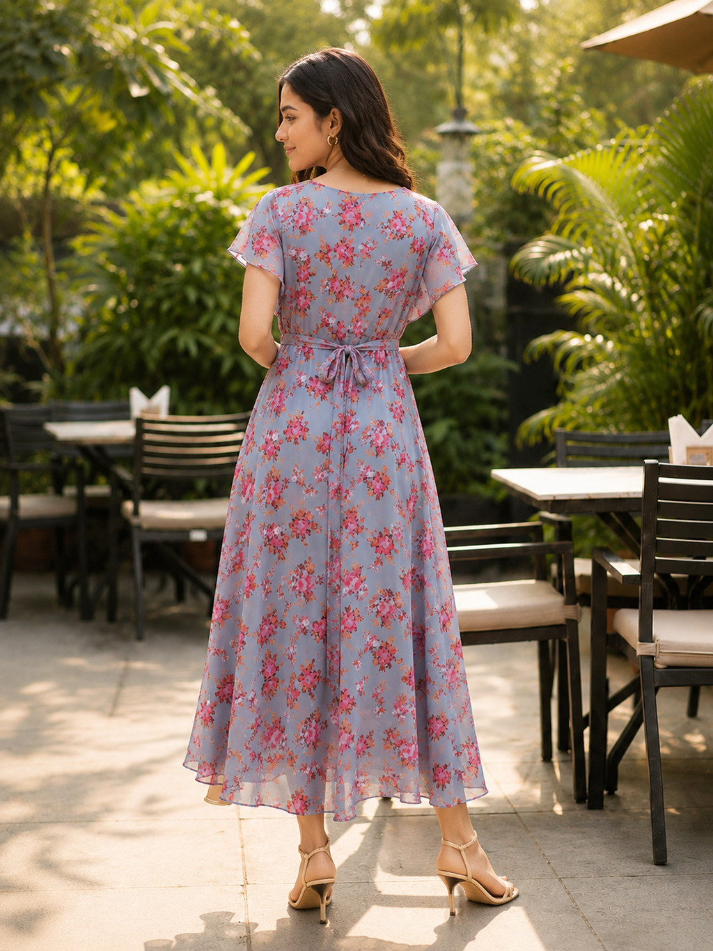 Chic Floral A-Line Maxi Dress