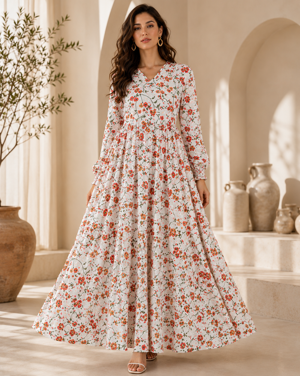 Sunshine Floral Elegance Maxi Dress