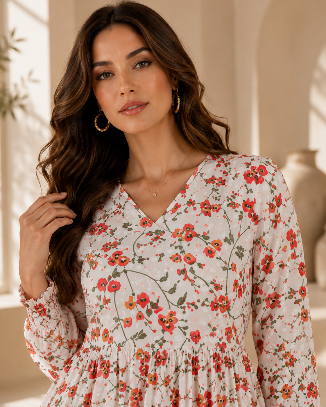 Sunshine Floral Elegance Maxi Dress