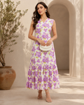 Purple Charm Floral Maxi Dress