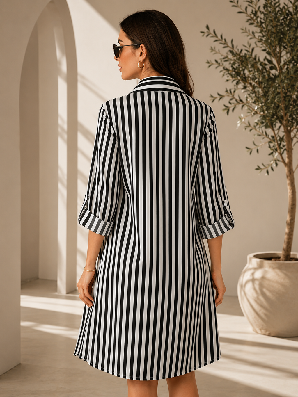 Modern Muse Striped Shirt Dress