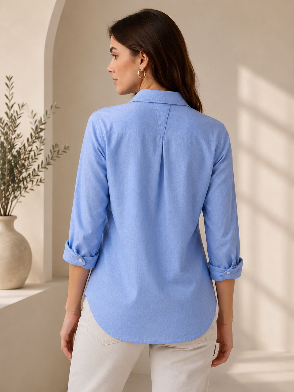 Blue Solid Relaxed Shirt
