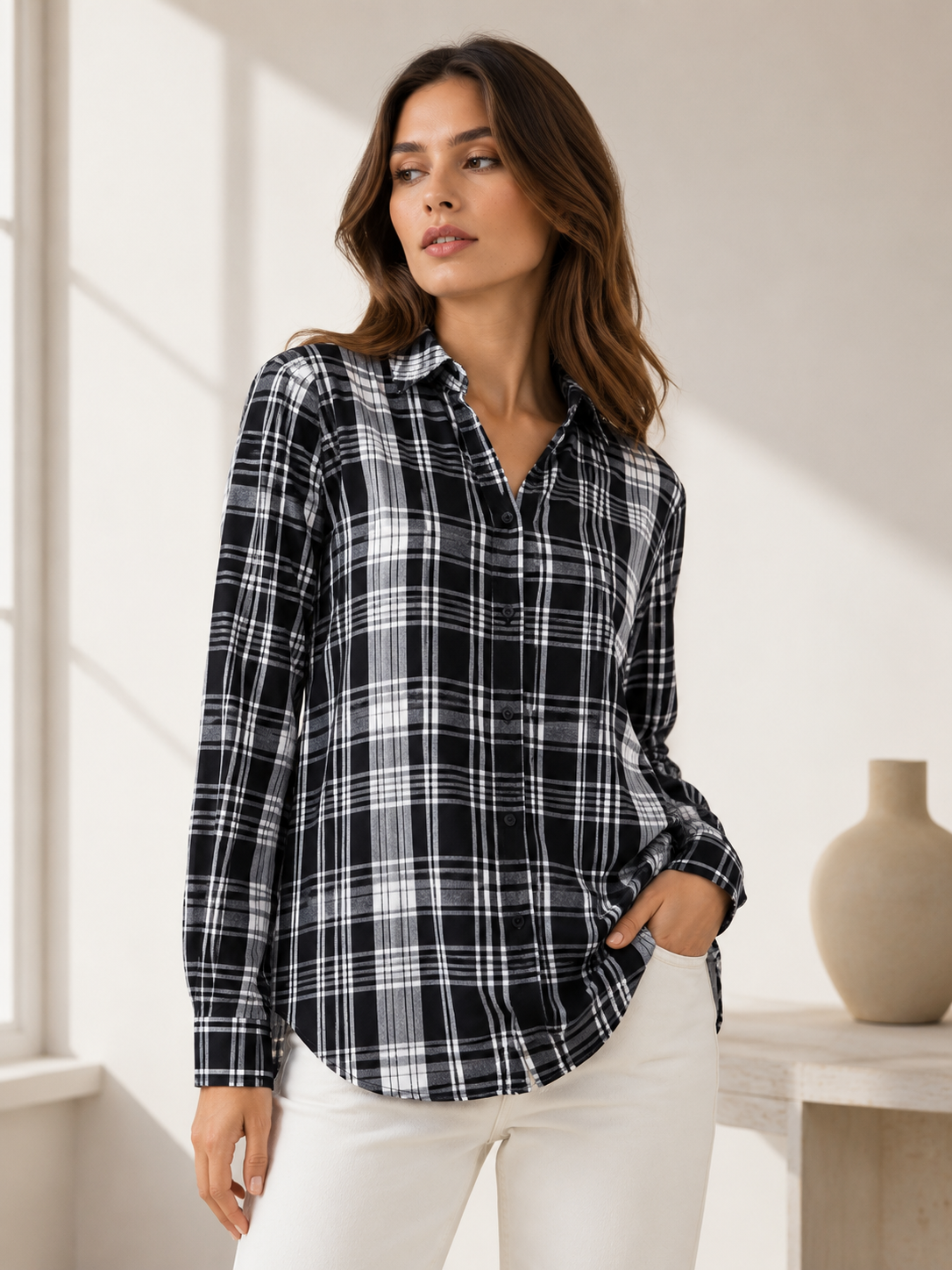 Classic Tartan Check Pattern Shirt
