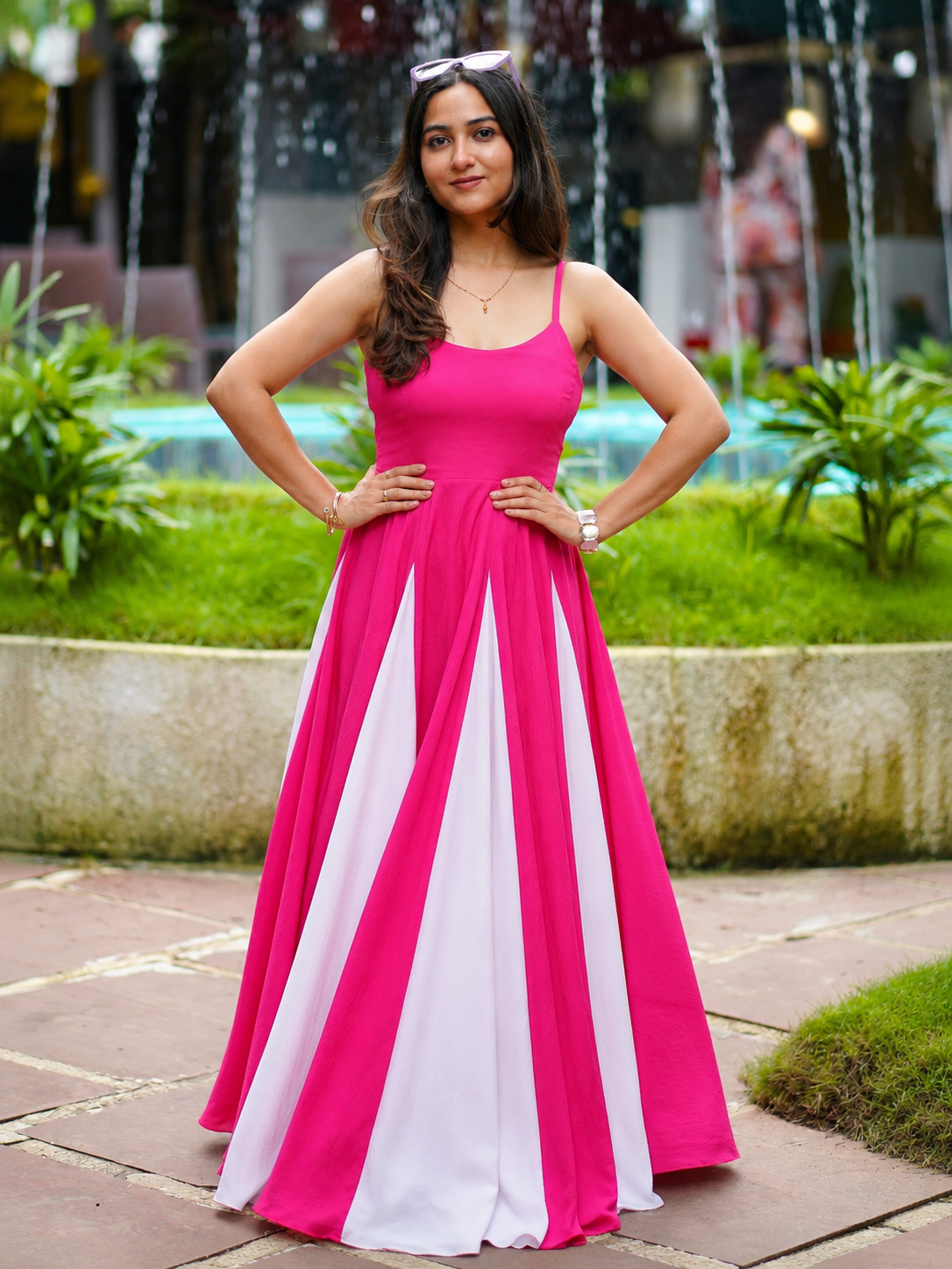 Blush Harmony Colorblock Maxi Dress