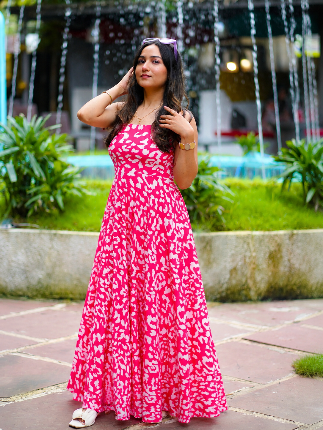 Pink Exotic Bloom Maxi Dress