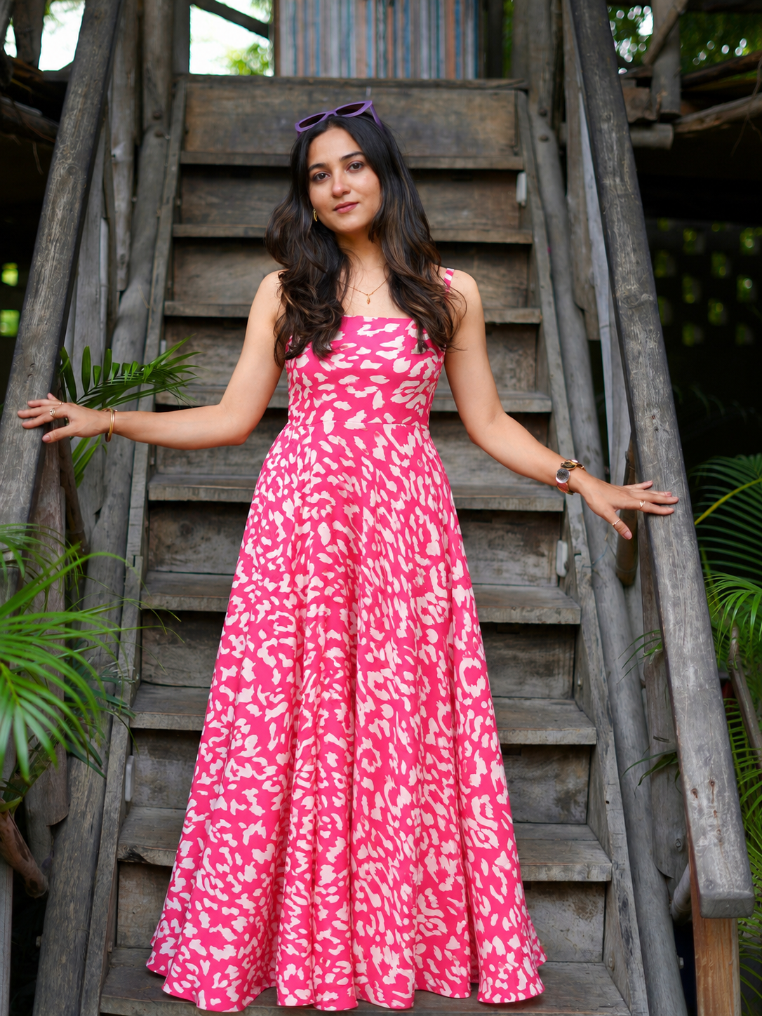 Pink Exotic Bloom Maxi Dress