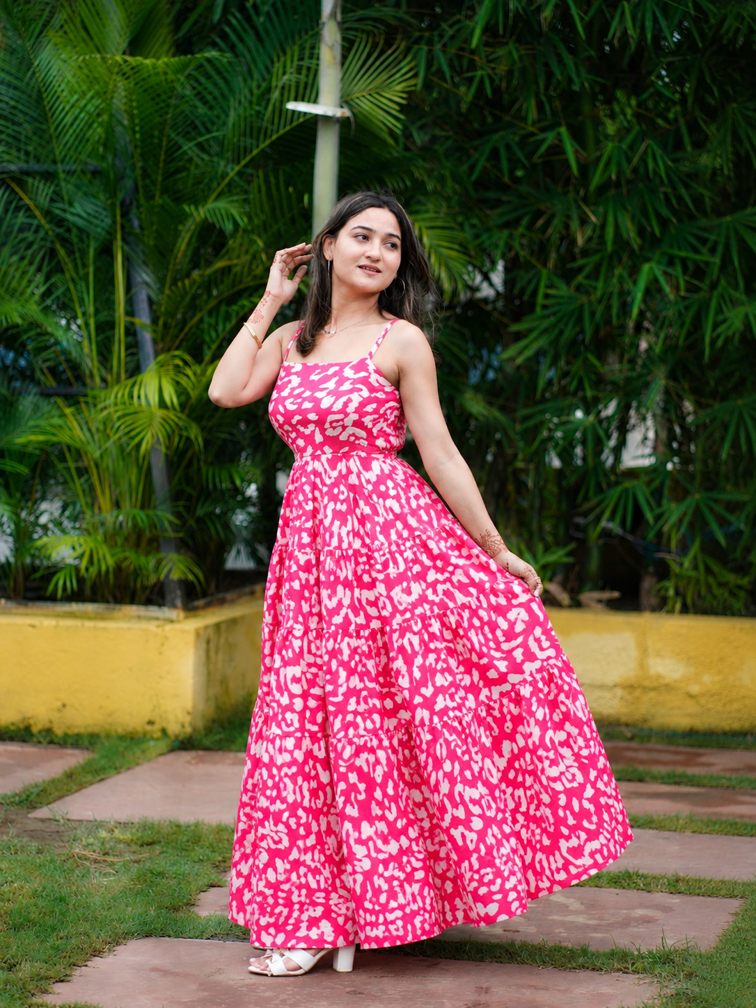Pink Exotic Bloom Maxi Dress