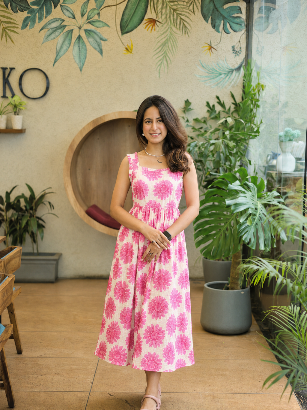 Floral Charm Fit & Flare Maxi Dress