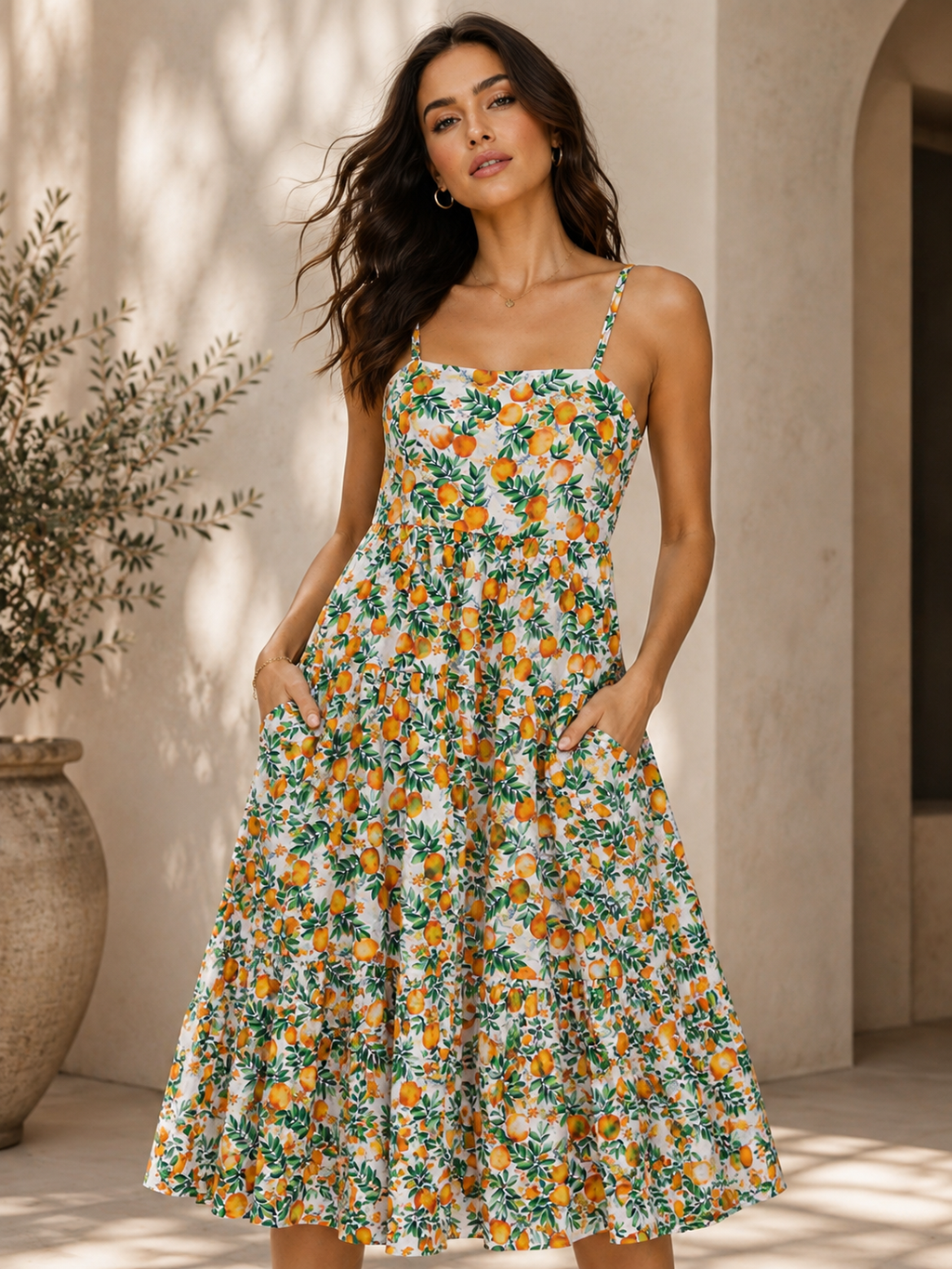 Blossom Breeze A-Line Midi Dress