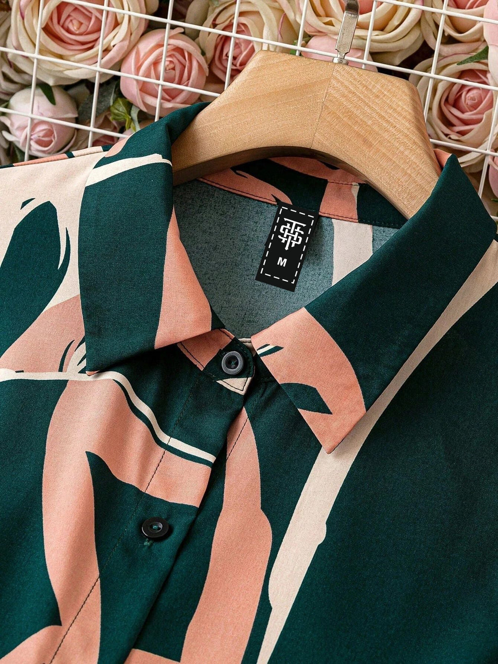 Emerald Muse Abstract Shirt Dress