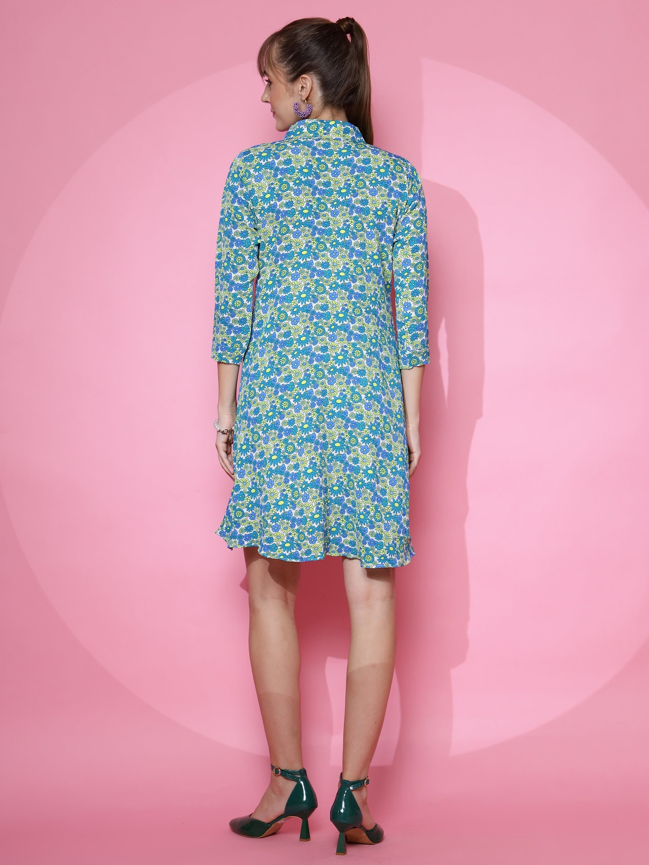 Green Floral Print Shirt