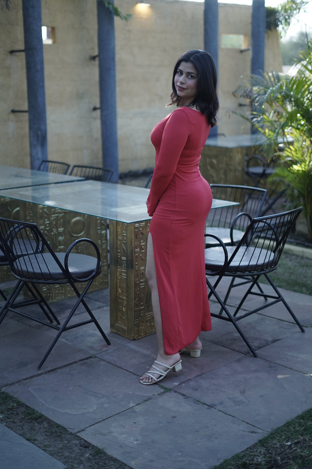 Crimson Enigma Bodycon Dress