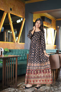 Elegant Printed Fit & Flare Midi Dress
