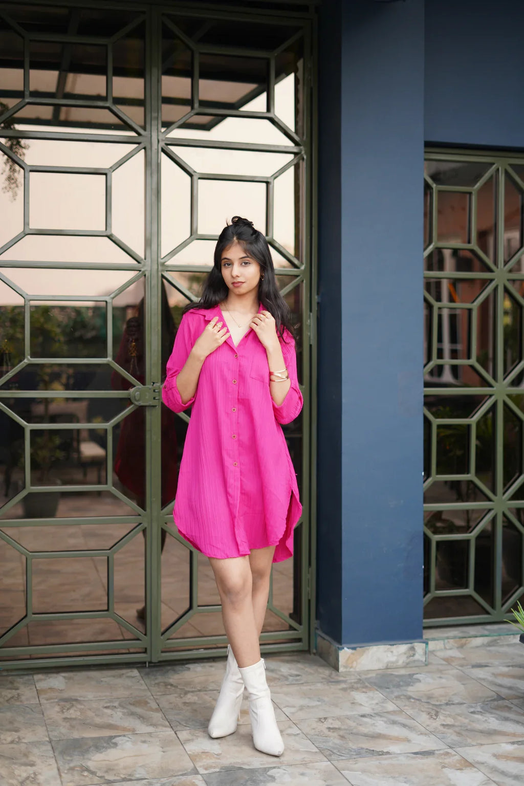 Chic Collared Shirt Dress