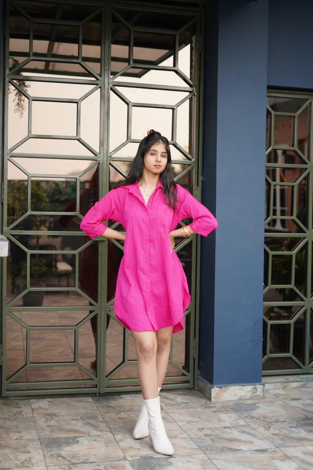Chic Collared Shirt Dress
