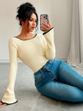 Cream Luxe Boat Neck Top