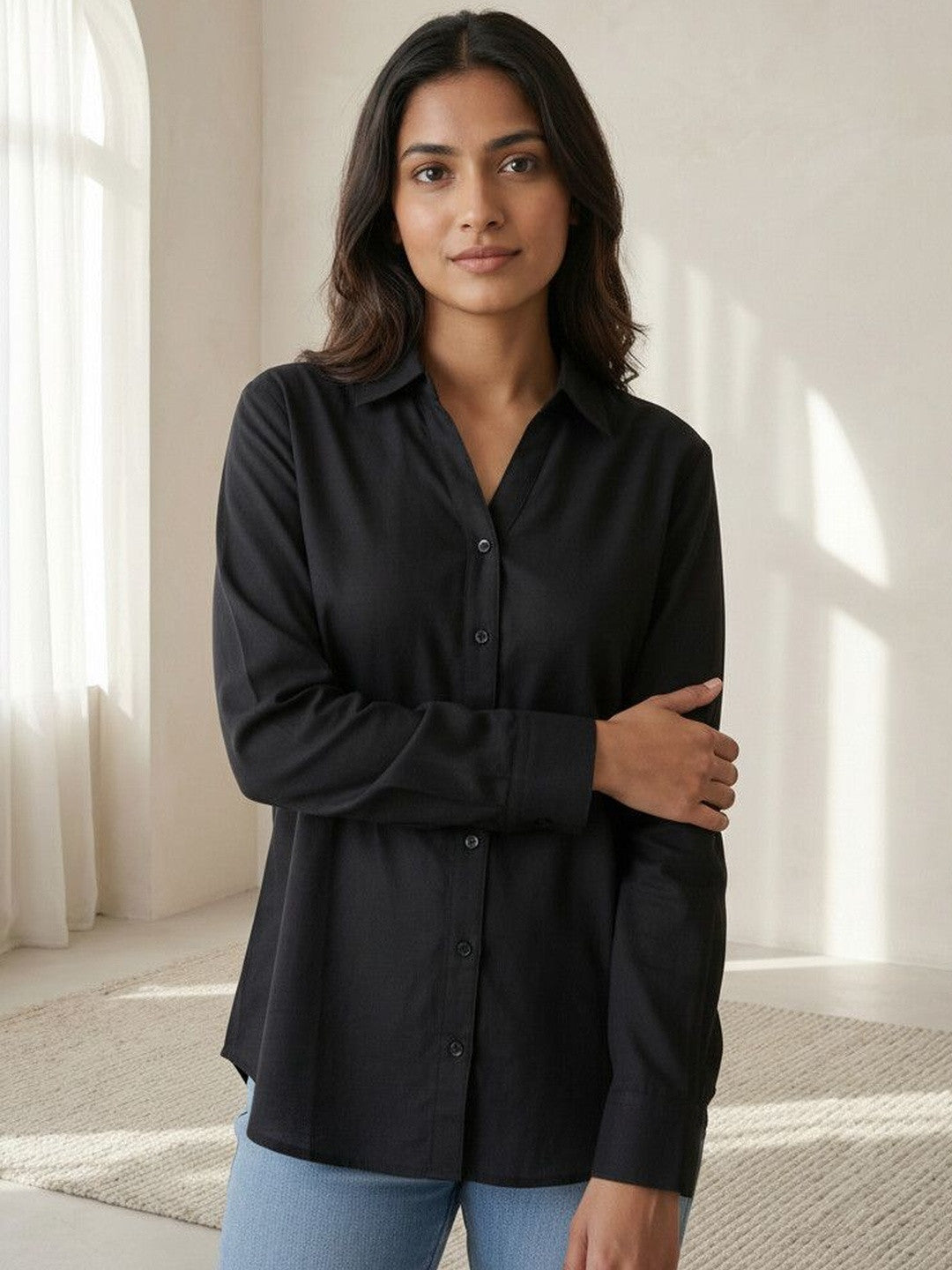 Midnight Classic Solid Cotton Shirt