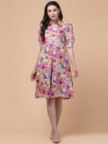 Pink Petal Rayon Casual Chic Dress