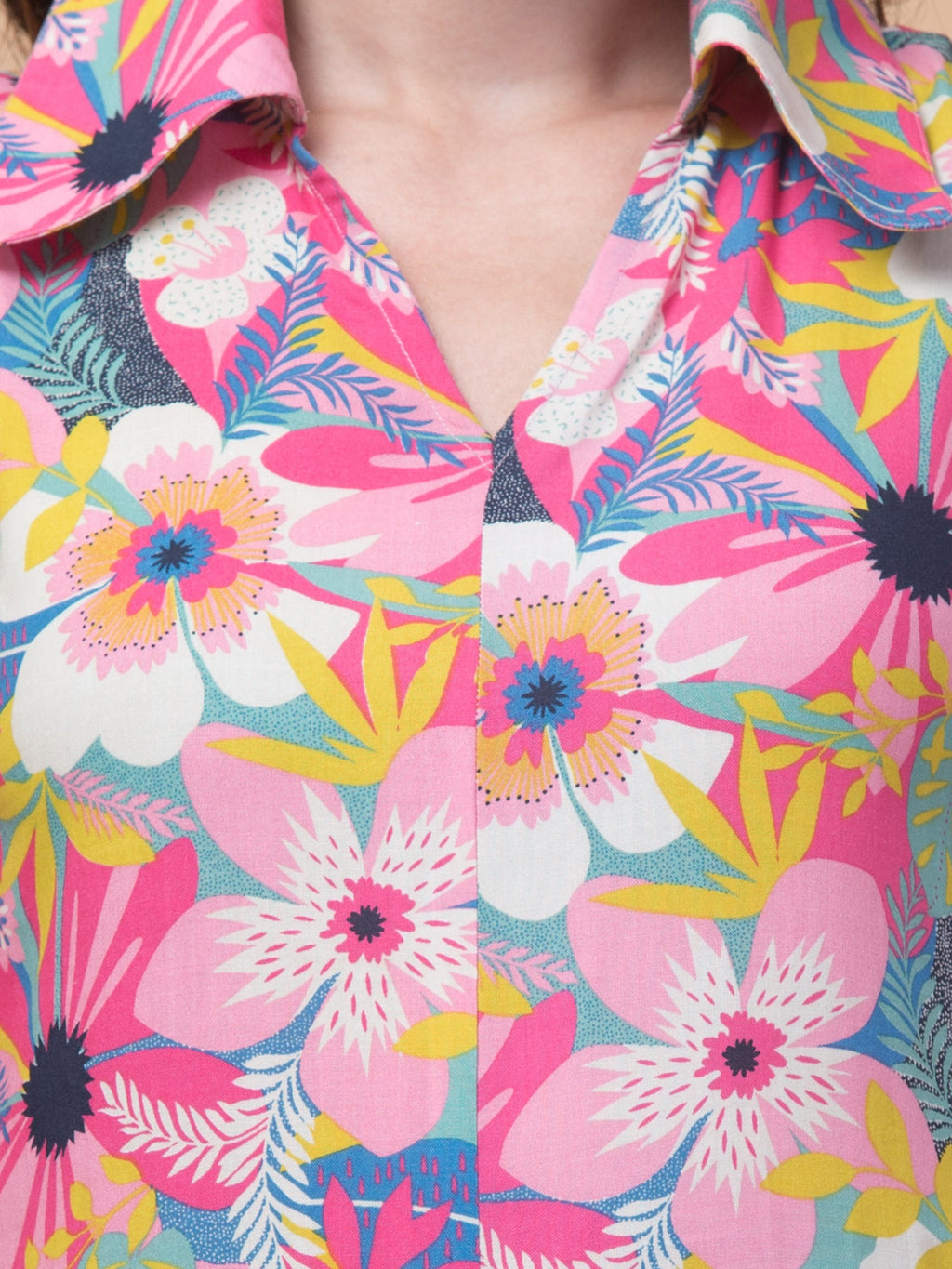 Pink Petal Rayon Casual Chic Dress