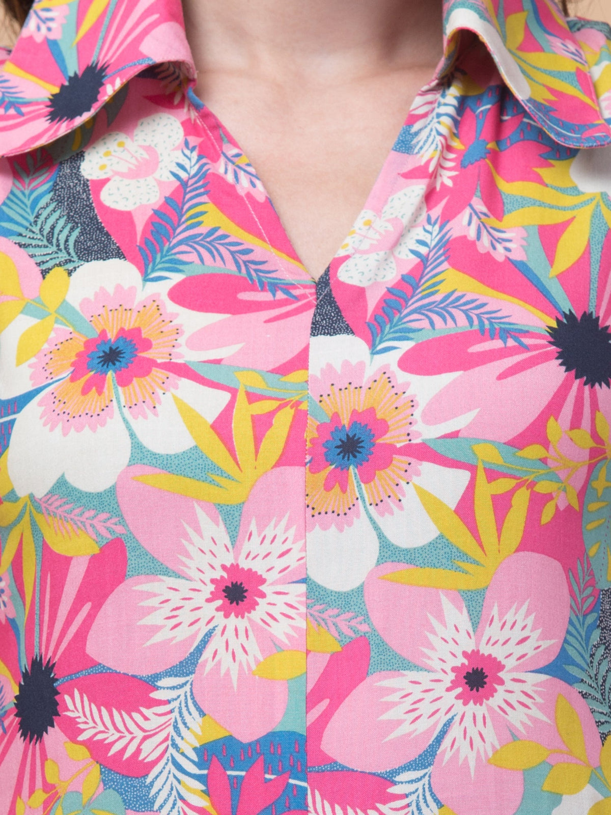 Pink Petal Rayon Casual Chic Dress