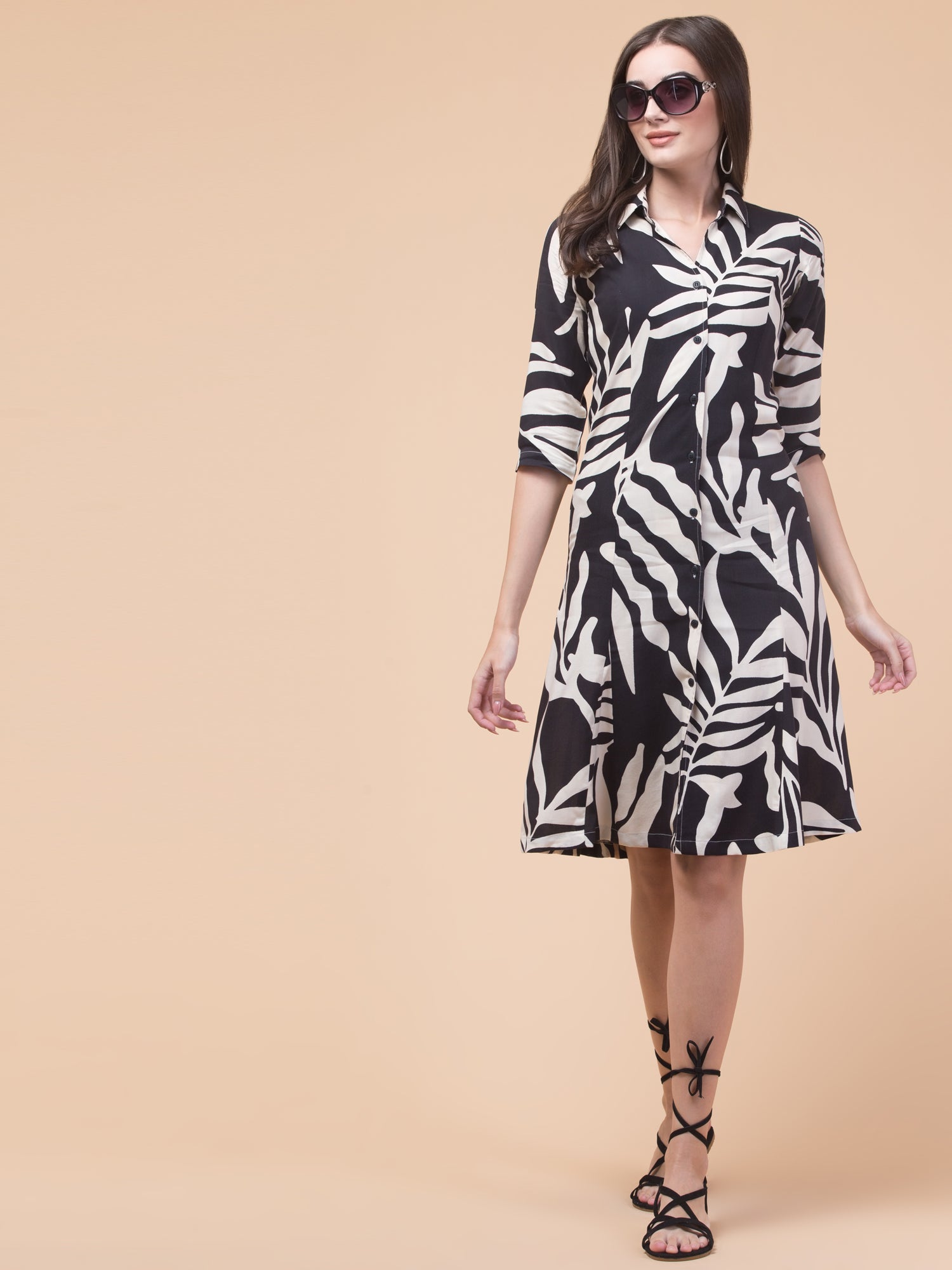 Black Grace Knee-Length Dress