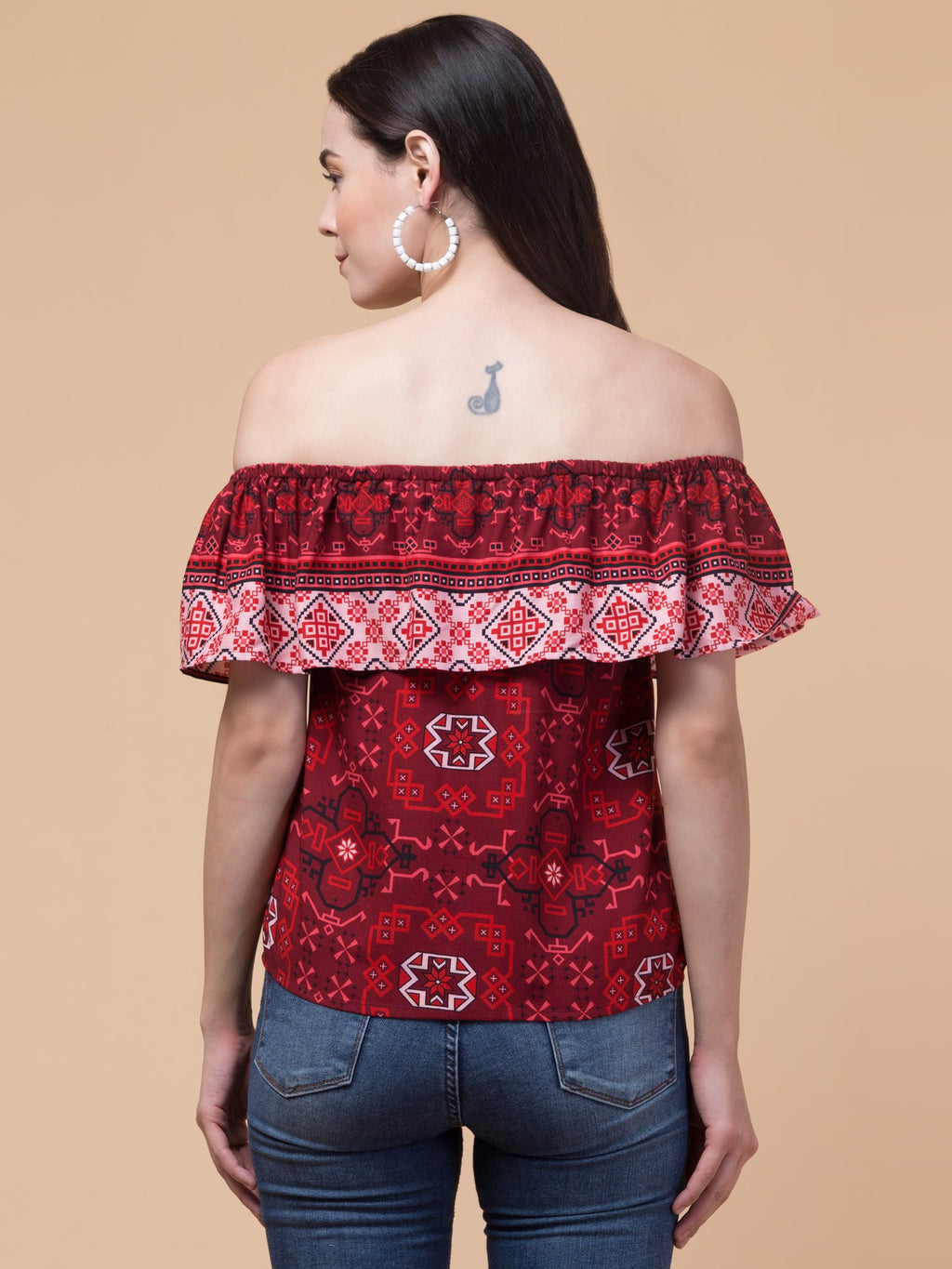 Maroon Blossom Top