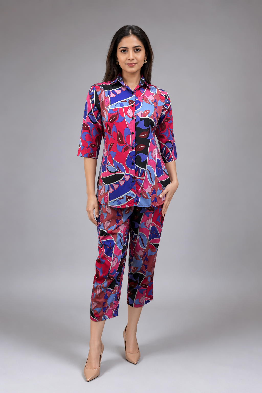 Blush Elegance Digital Print Co-ord