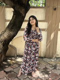 Smocked Animal Print Maxi Dress