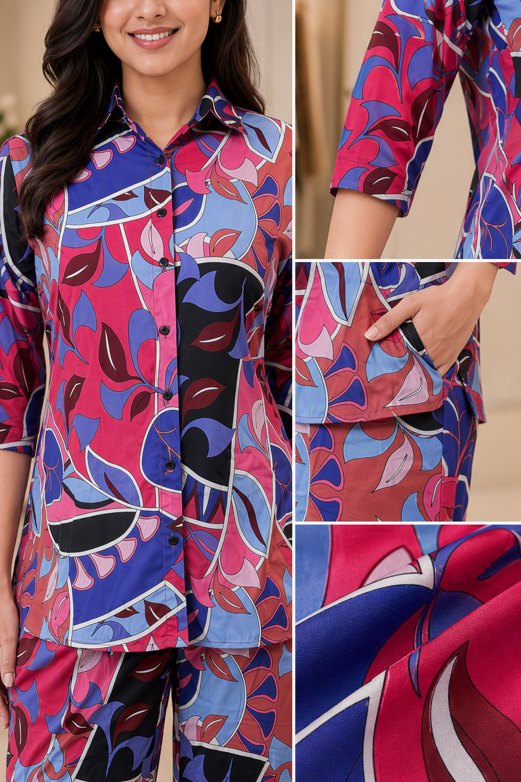 Blush Elegance Digital Print Co-ord