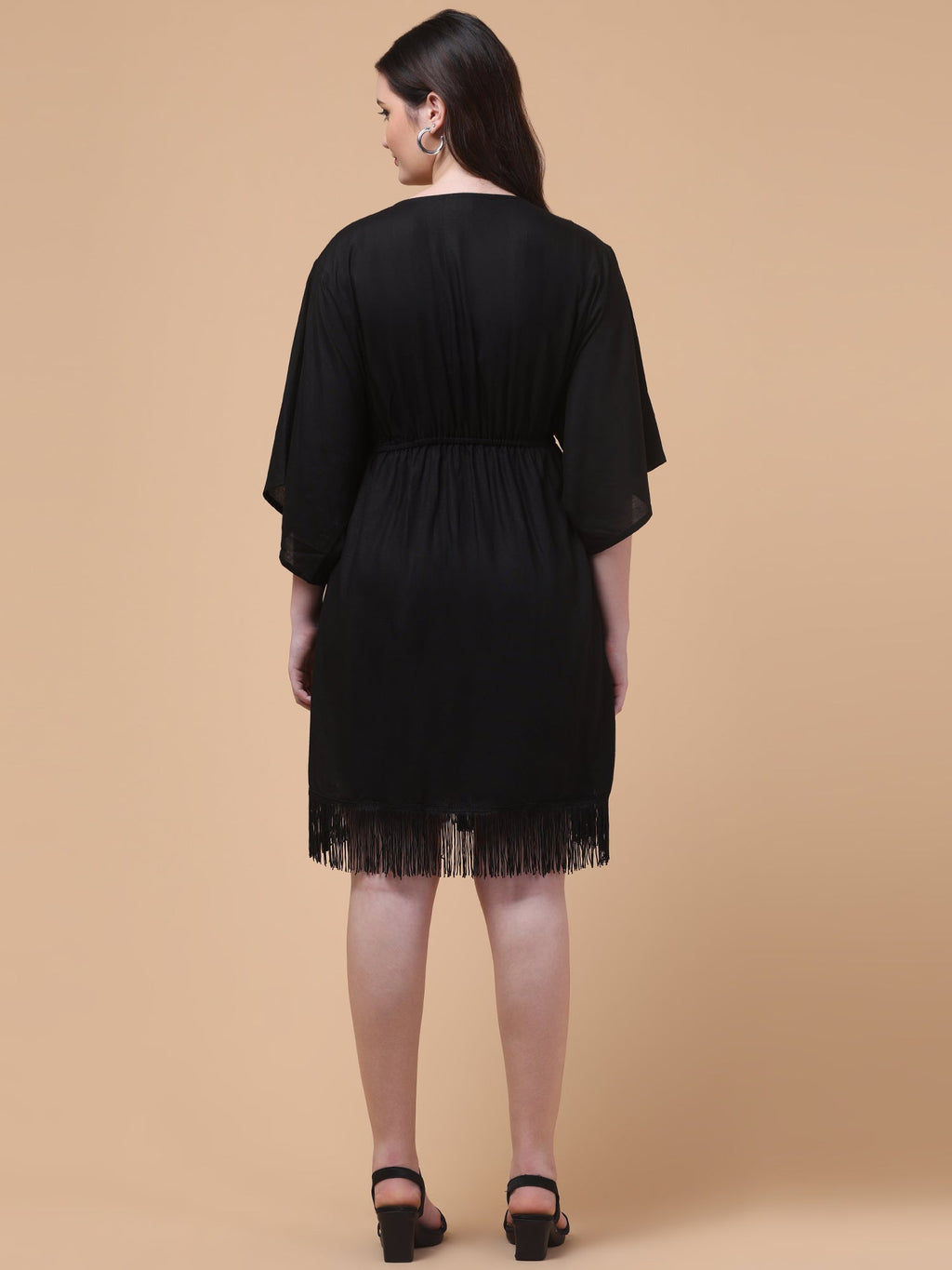 Noir Breeze Kaftan Mini Dress
