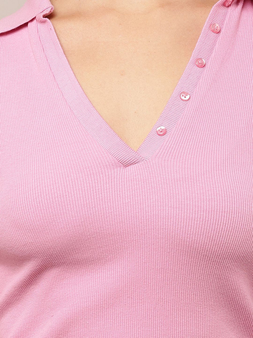 Blush Muse V-Neck Crop Top
