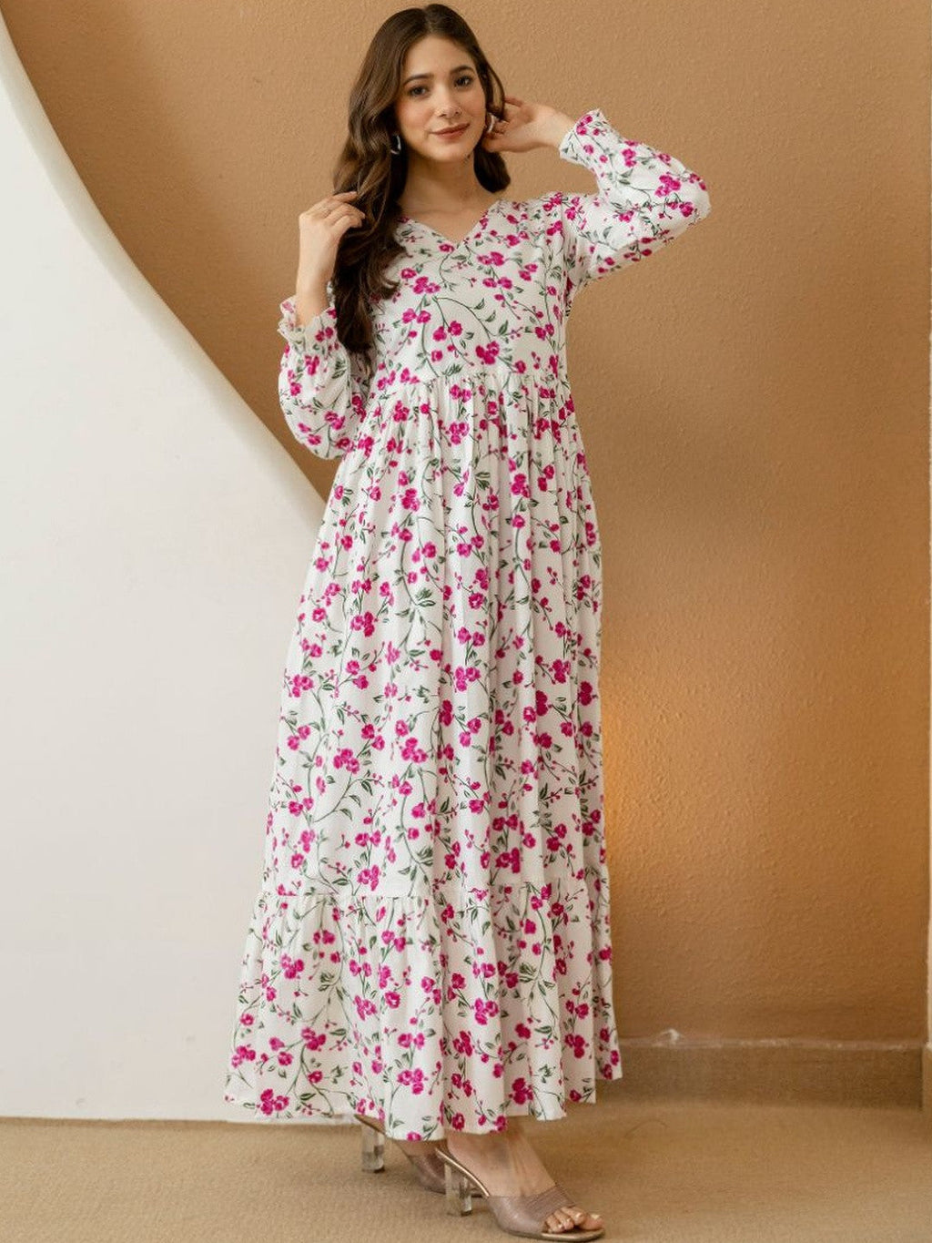 White Meadow Floral Maxi Dress