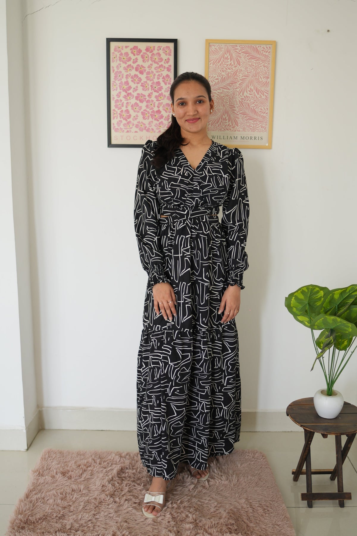 Noir Elegance Maxi Dress
