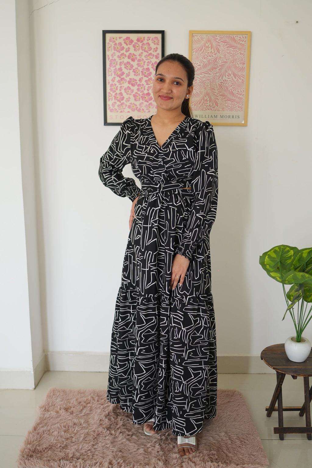 Noir Elegance Maxi Dress